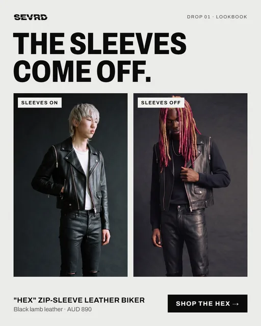 SEVRD ad: The sleeves come off.